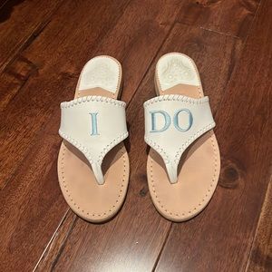Jack Rogers “I do” Blue wedding sandals size 7, only worn a few times